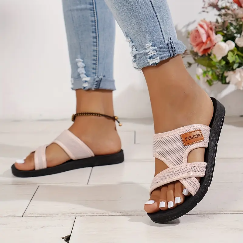 🌸 Último día 49% de descuento ❤️ Sandalias planas con tiras ortopédicas para mujer
