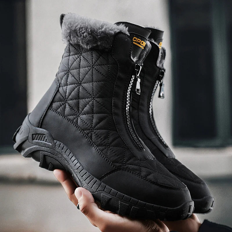 (⏰Evento de descuento del 49% por tiempo limitado) Botas de nieve ortopédicas de invierno para hombre, cálidas, con punta ancha, soporte de arco, impermeables, antideslizantes y antiperforación.