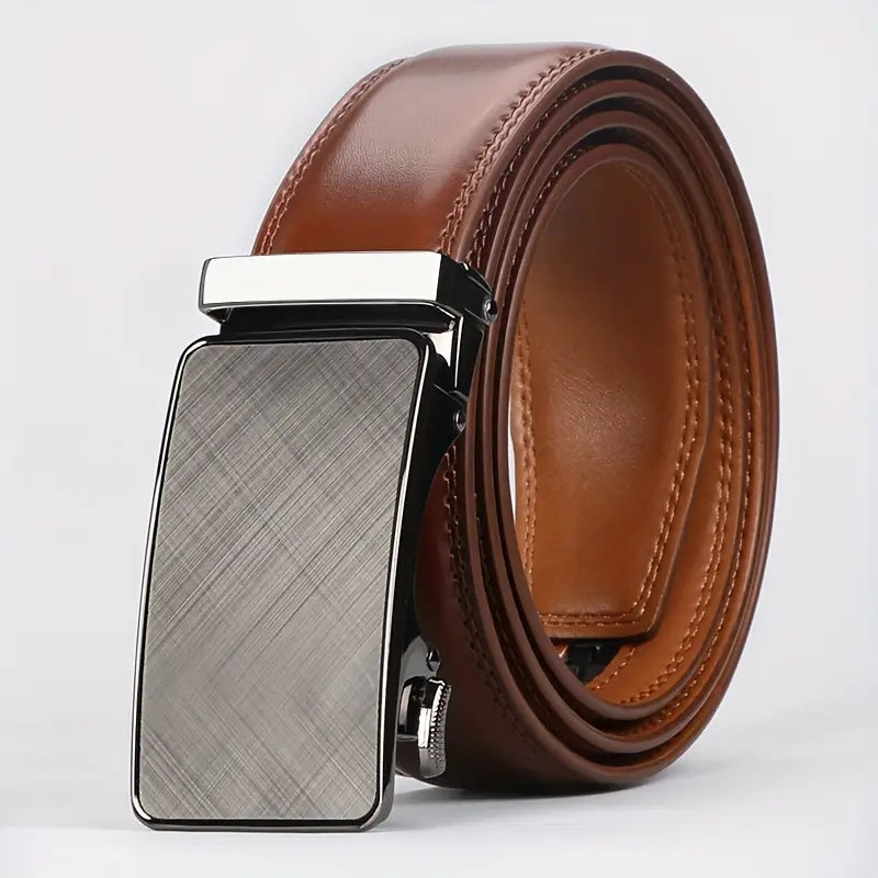 Father's Day Promotion 49% Off💝 Genuine Leather Ratchet Belt for Men - Adjustable Automatic Buckle, Versatile Casual Business Style