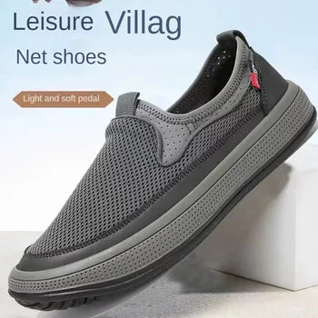 Zapatos ortopédicos sin cordones de malla transpirable para hombre