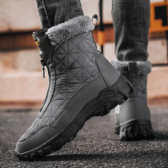 (⏰Evento de descuento del 49% por tiempo limitado) Botas de nieve ortopédicas de invierno para hombre, cálidas, con punta ancha, soporte de arco, impermeables, antideslizantes y antiperforación.