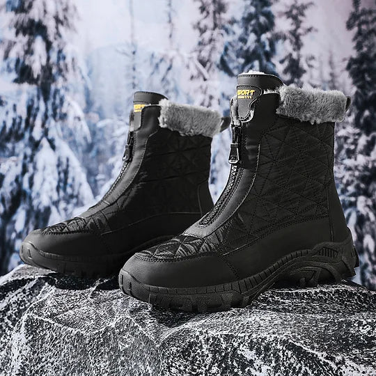 (⏰Evento de descuento del 49% por tiempo limitado) Botas de nieve ortopédicas de invierno para hombre, cálidas, con punta ancha, soporte de arco, impermeables, antideslizantes y antiperforación.