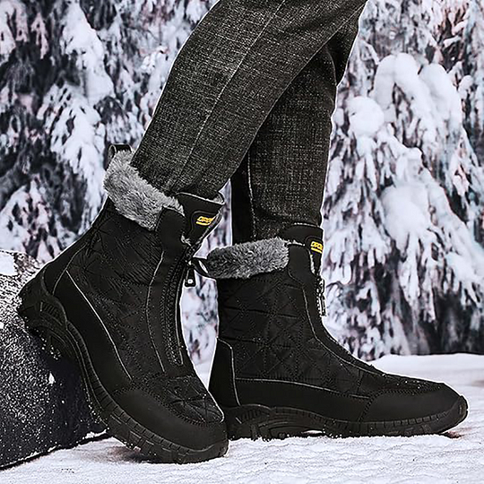 (⏰Evento de descuento del 49% por tiempo limitado) Botas de nieve ortopédicas de invierno para hombre, cálidas, con punta ancha, soporte de arco, impermeables, antideslizantes y antiperforación.