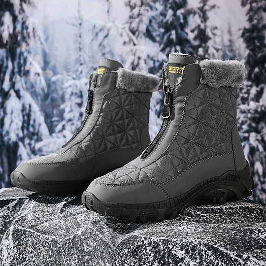 (⏰Evento de descuento del 49% por tiempo limitado) Botas de nieve ortopédicas de invierno para hombre, cálidas, con punta ancha, soporte de arco, impermeables, antideslizantes y antiperforación.