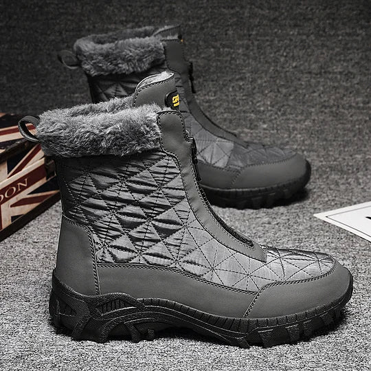 (⏰Evento de descuento del 49% por tiempo limitado) Botas de nieve ortopédicas de invierno para hombre, cálidas, con punta ancha, soporte de arco, impermeables, antideslizantes y antiperforación.