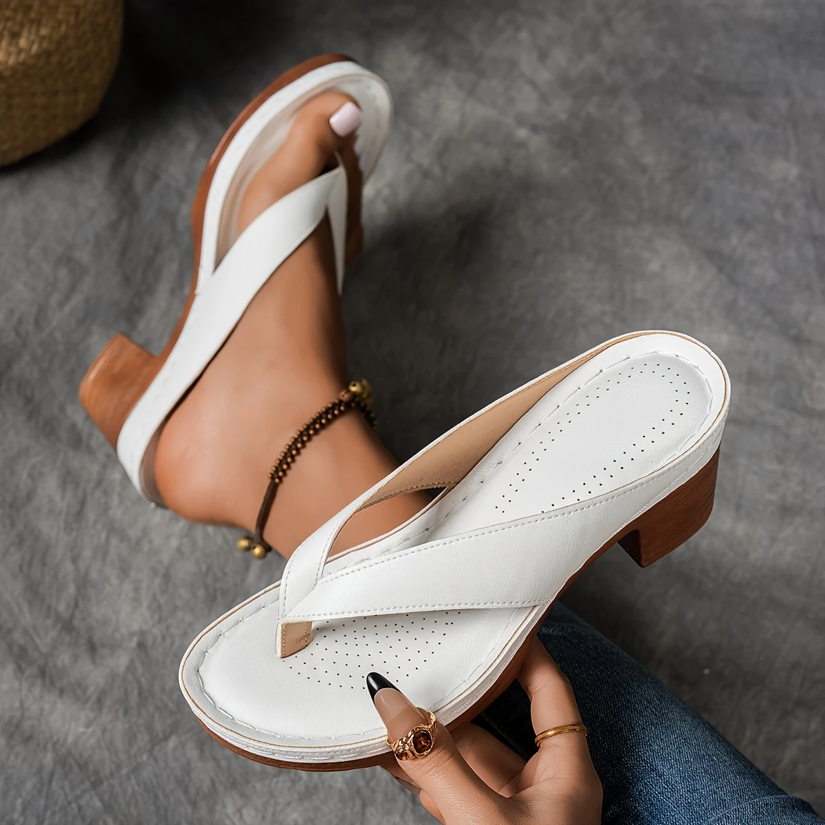 🌼Rebajas de primavera: 49 % de descuento❤️ Sandalias de verano de tacón alto con estilo para mujer | Cómodas, transpirables y versátiles