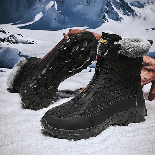 (⏰Evento de descuento del 49% por tiempo limitado) Botas de nieve ortopédicas de invierno para hombre, cálidas, con punta ancha, soporte de arco, impermeables, antideslizantes y antiperforación.