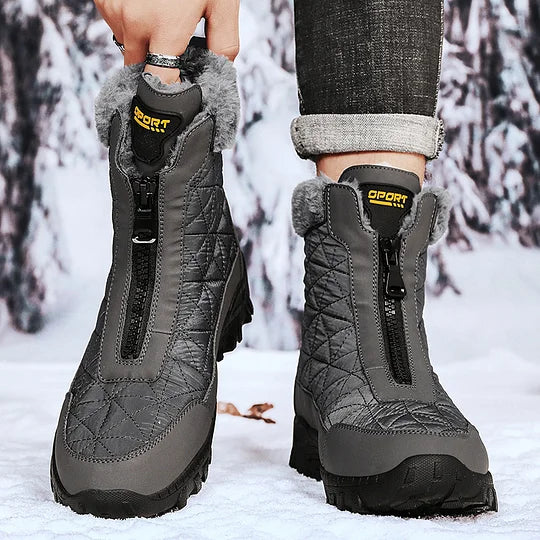 (⏰Evento de descuento del 49% por tiempo limitado) Botas de nieve ortopédicas de invierno para hombre, cálidas, con punta ancha, soporte de arco, impermeables, antideslizantes y antiperforación.