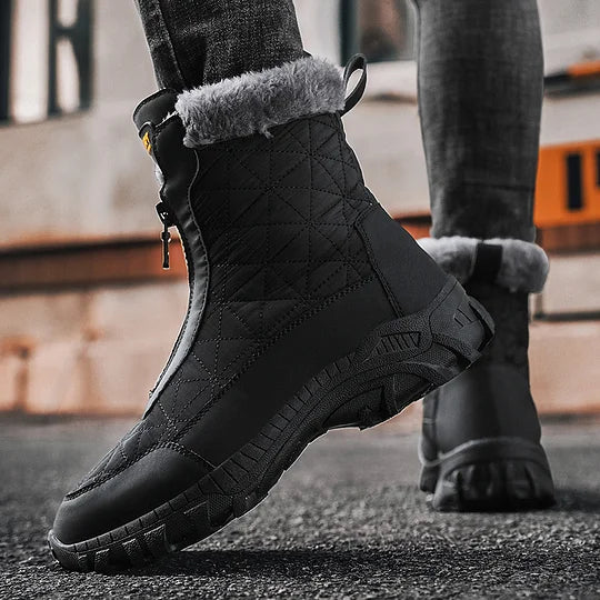 (⏰Evento de descuento del 49% por tiempo limitado) Botas de nieve ortopédicas de invierno para hombre, cálidas, con punta ancha, soporte de arco, impermeables, antideslizantes y antiperforación.