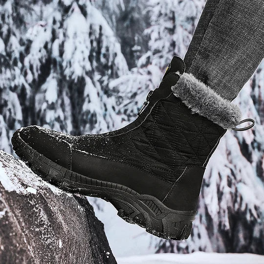(⏰Evento de descuento del 49% por tiempo limitado) Botas de nieve ortopédicas de invierno para hombre, cálidas, con punta ancha, soporte de arco, impermeables, antideslizantes y antiperforación.