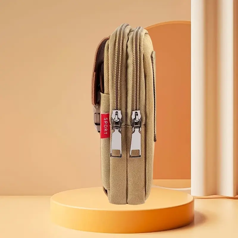 Funda de lona para cinturón de hombre: resistente, fiable y lista para el día a día.