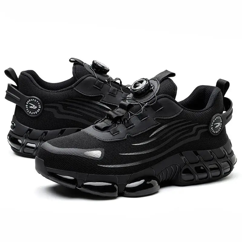 Zapatillas de trabajo indestructibles con amortiguación de aire y botón giratorio (2024)