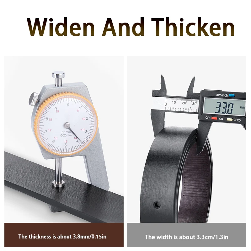 Men's Stylish Black Automatic Self-buckle Cowhide Leather Belt (B003)