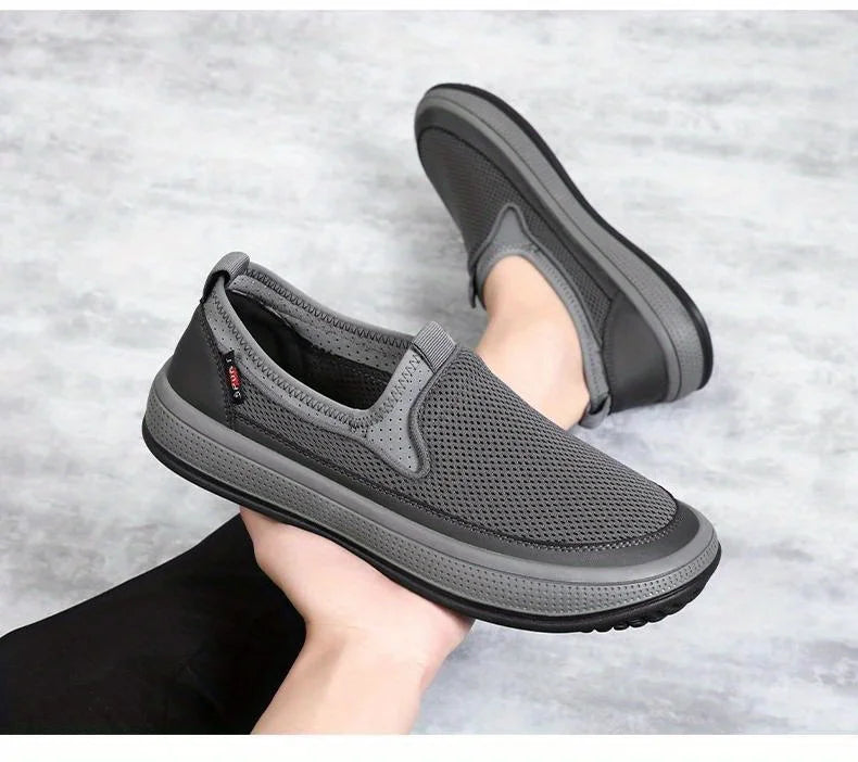 Zapatos ortopédicos sin cordones de malla transpirable para hombre