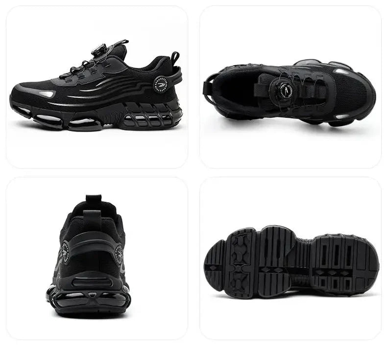 Zapatillas de trabajo indestructibles con amortiguación de aire y botón giratorio (2024)