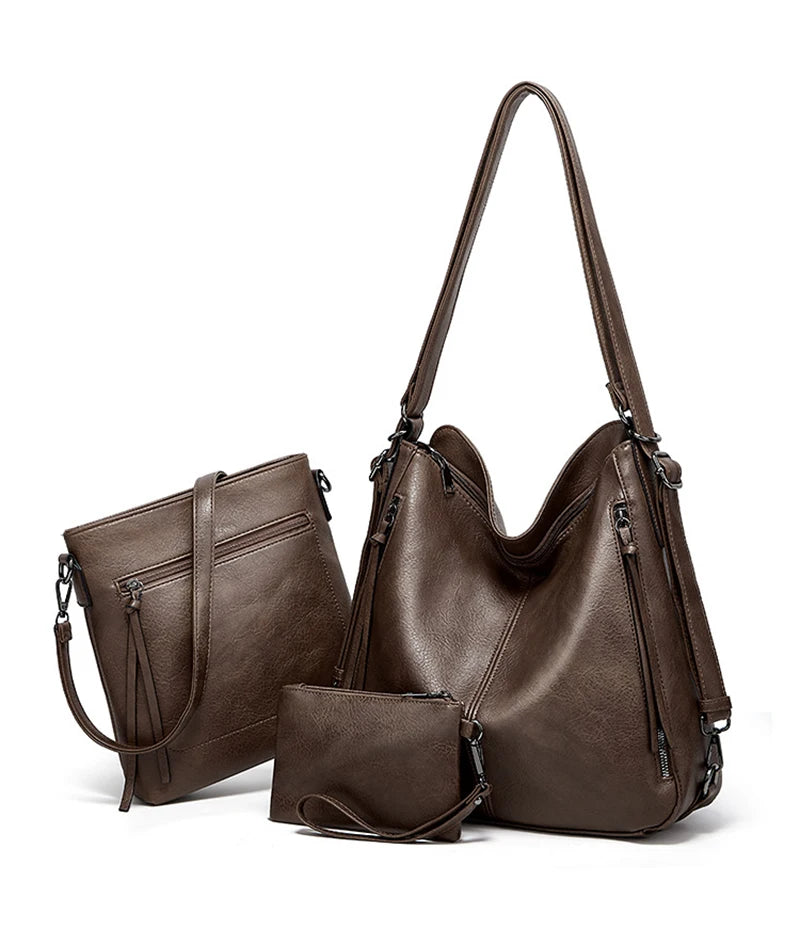 Bolsos cruzados de cuero para mujer - Juego de 3