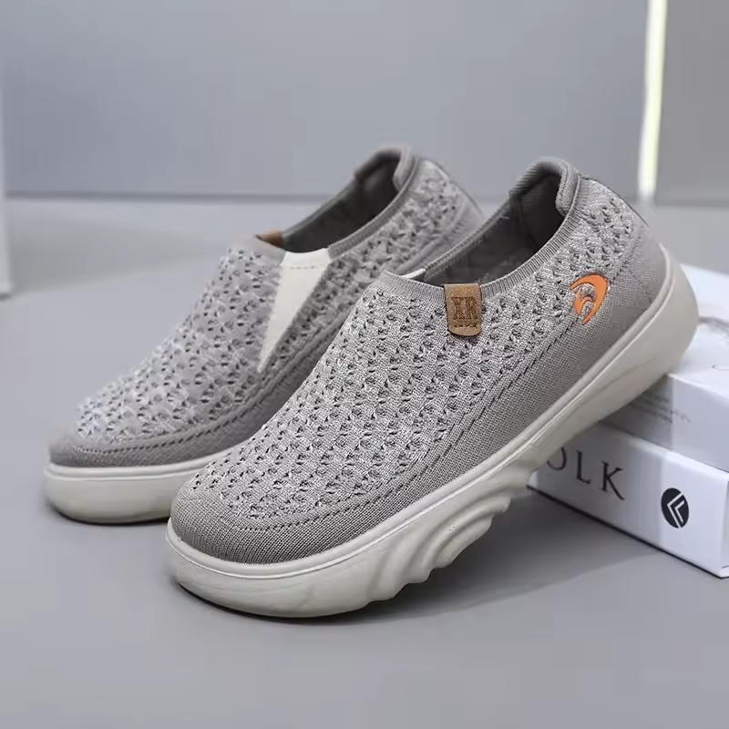 Zapatillas de senderismo transpirables y antideslizantes para mujer: mocasines de suela gruesa y suave