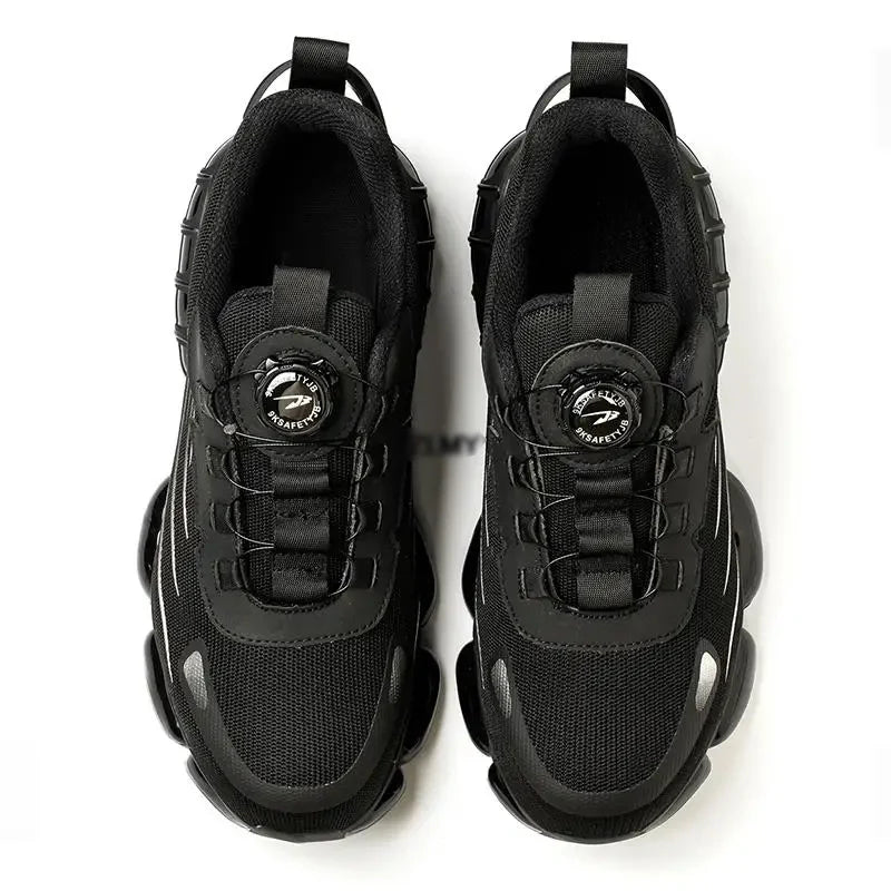 Zapatillas de trabajo indestructibles con amortiguación de aire y botón giratorio (2024)