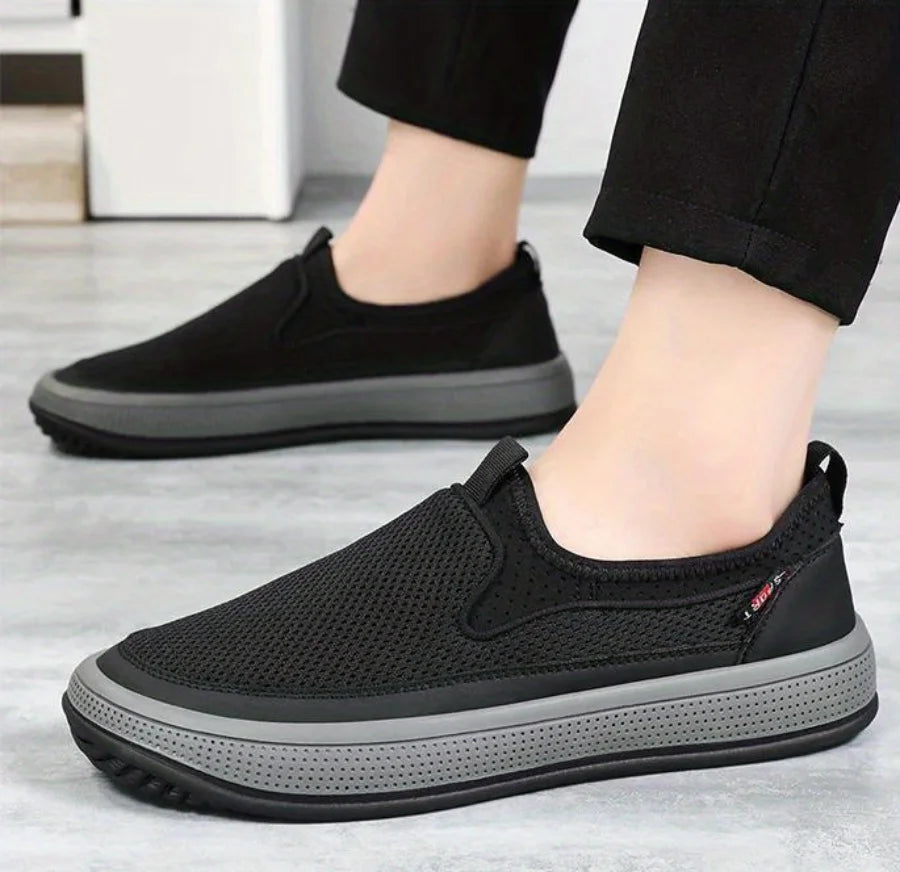 Zapatos ortopédicos sin cordones de malla transpirable para hombre