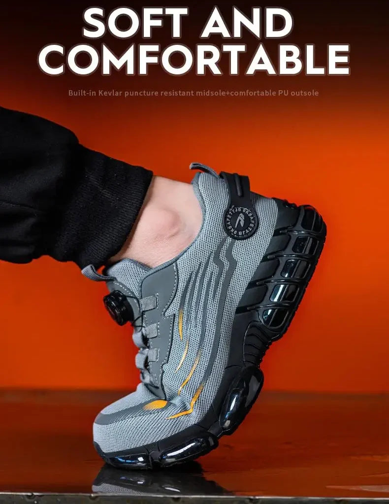 Zapatillas de trabajo indestructibles con amortiguación de aire y botón giratorio (2024)