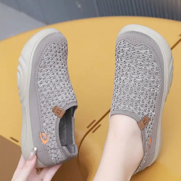 Zapatillas de senderismo transpirables y antideslizantes para mujer: mocasines de suela gruesa y suave