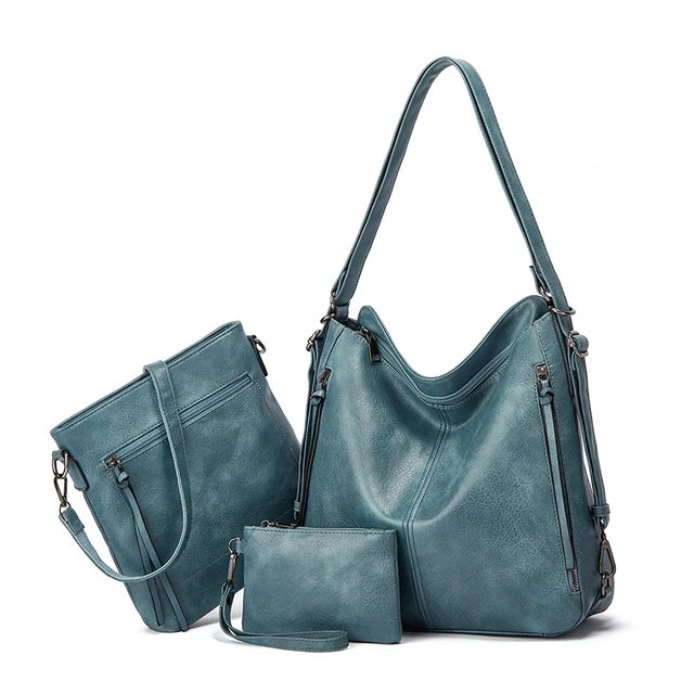 Bolsos cruzados de cuero para mujer - Juego de 3