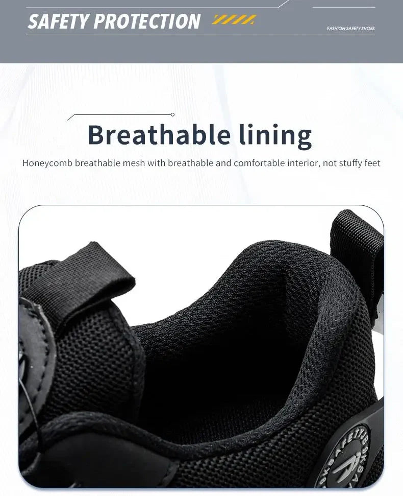 Zapatillas de trabajo indestructibles con amortiguación de aire y botón giratorio (2024)