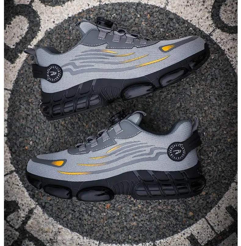 Zapatillas de trabajo indestructibles con amortiguación de aire y botón giratorio (2024)
