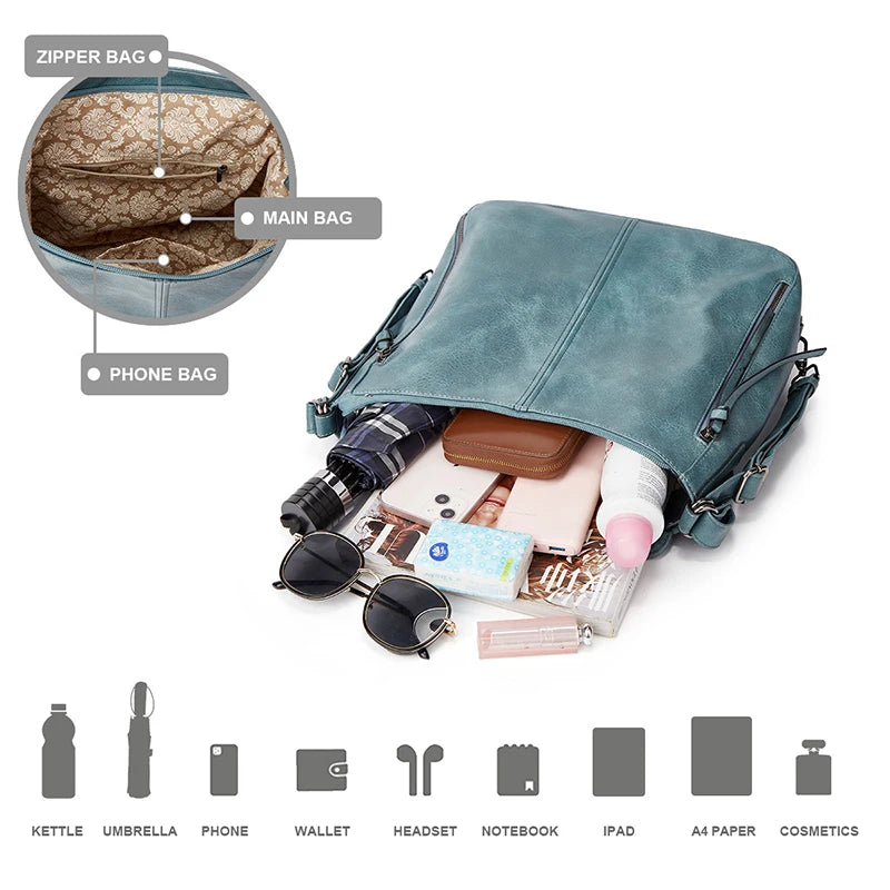 Bolsos cruzados de cuero para mujer - Juego de 3