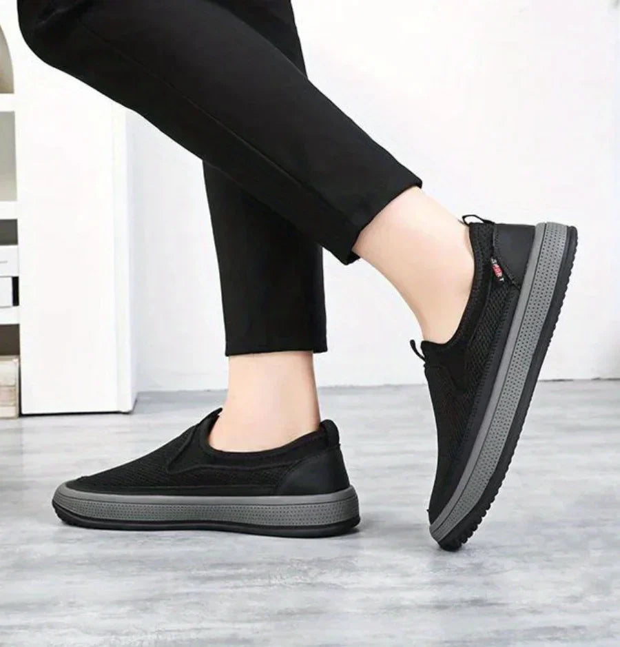 Zapatos ortopédicos sin cordones de malla transpirable para hombre