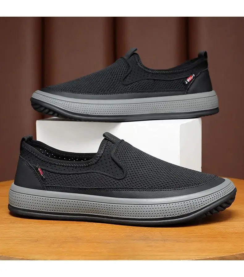 Zapatos ortopédicos sin cordones de malla transpirable para hombre
