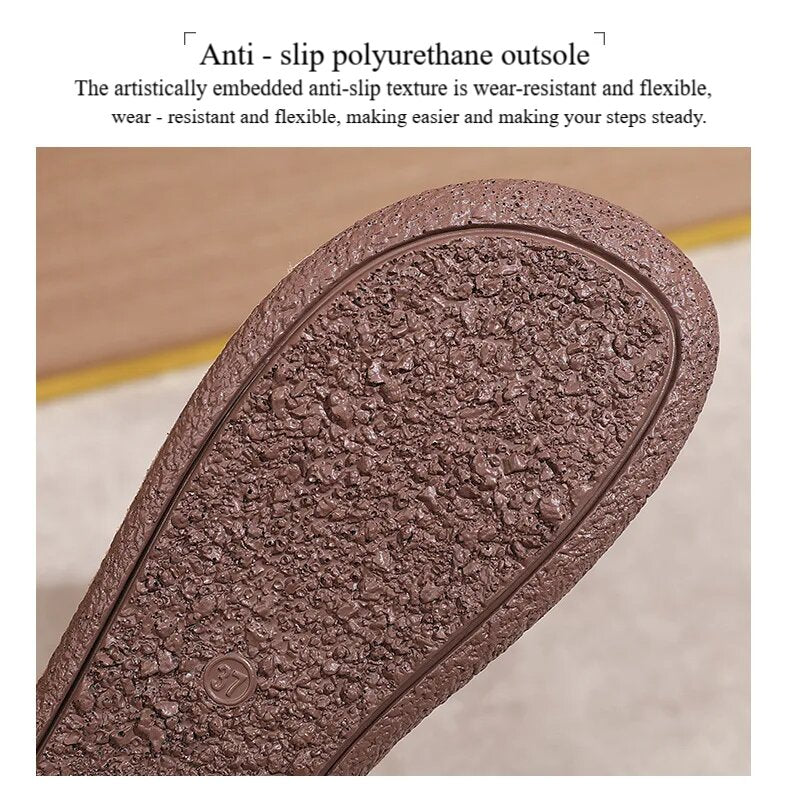 Primavera y verano 50% de descuento💝 Zapatos planos ortopédicos de plataforma para mujer, mocasines de cuero cómodos