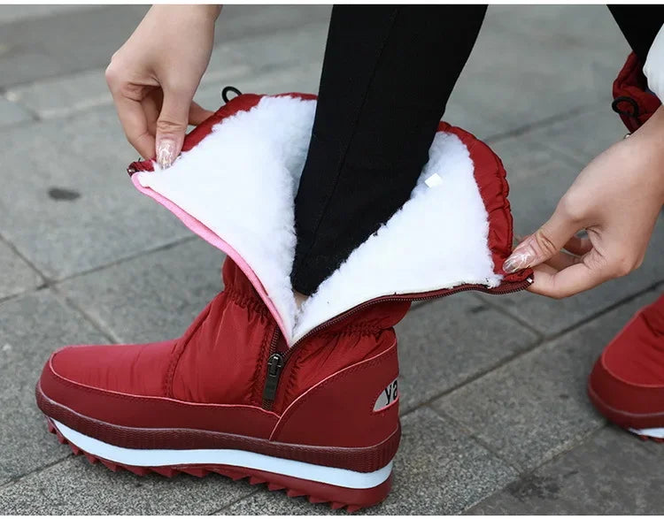 🔥🔥Botas de nieve de piel sintética antideslizantes e impermeables de primera calidad para mujer