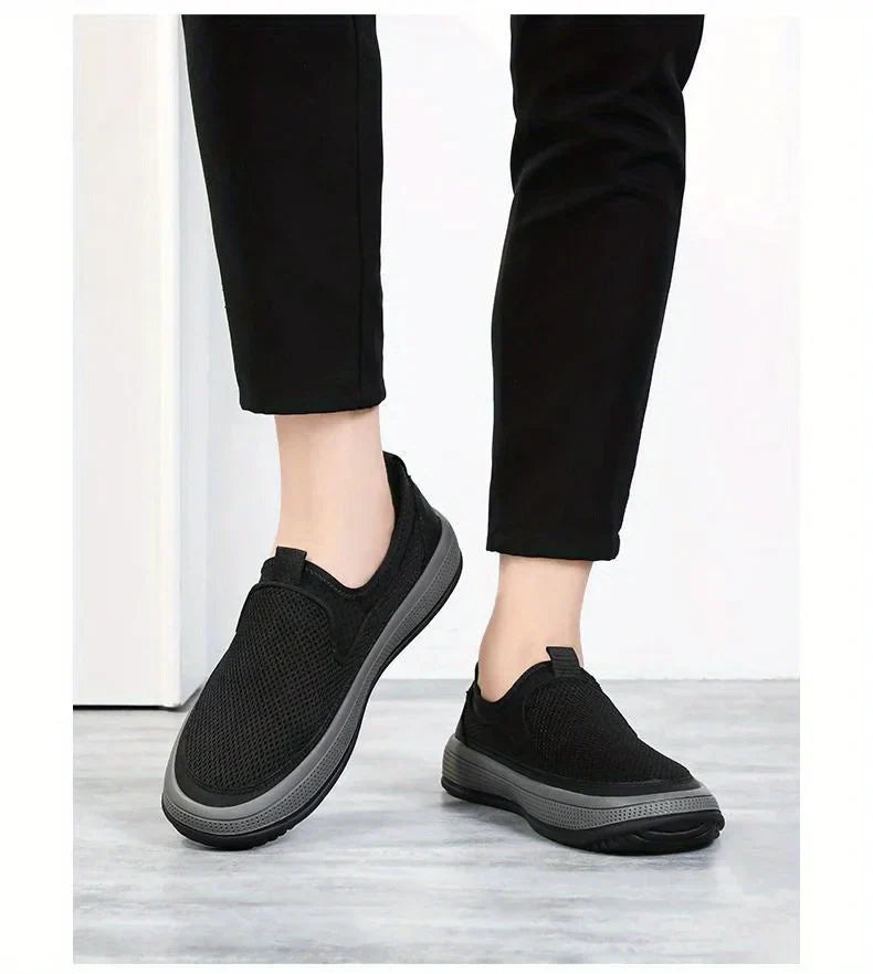 Zapatos ortopédicos sin cordones de malla transpirable para hombre