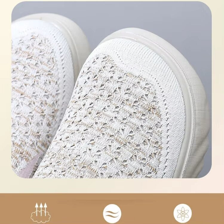 Zapatillas de senderismo transpirables y antideslizantes para mujer: mocasines de suela gruesa y suave