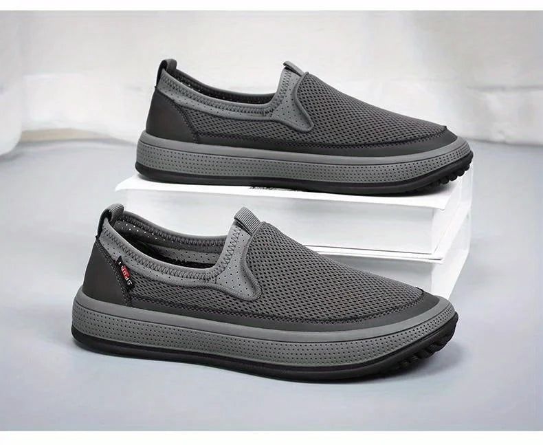 Zapatos ortopédicos sin cordones de malla transpirable para hombre