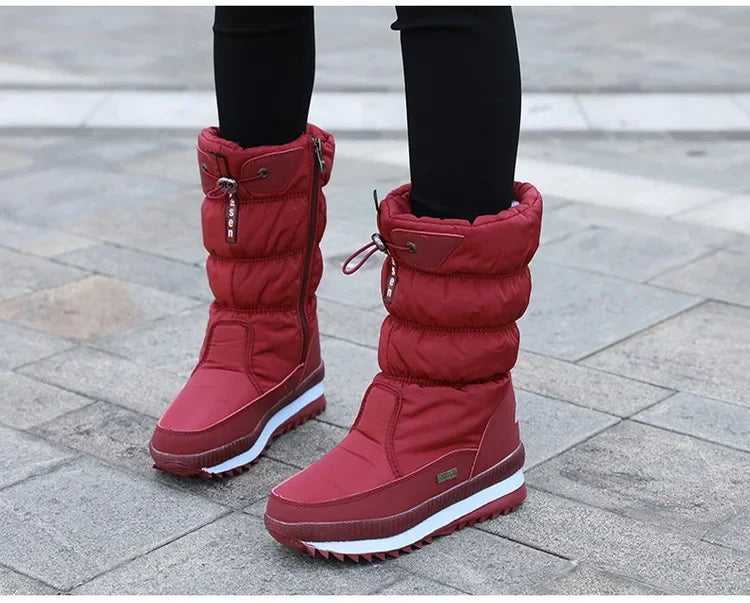 🔥🔥Botas de nieve de piel sintética antideslizantes e impermeables de primera calidad para mujer