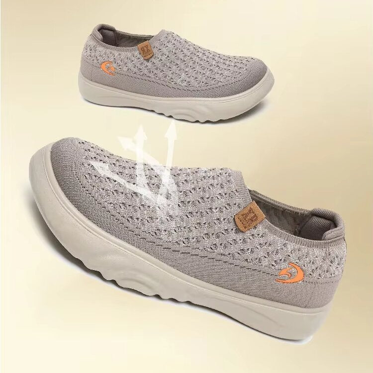 Zapatillas de senderismo transpirables y antideslizantes para mujer: mocasines de suela gruesa y suave