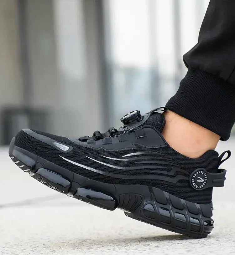 Zapatillas de trabajo indestructibles con amortiguación de aire y botón giratorio (2024)