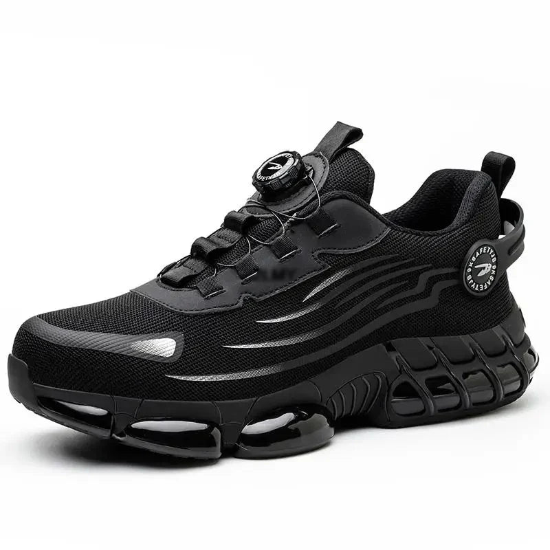 Zapatillas de trabajo indestructibles con amortiguación de aire y botón giratorio (2024)
