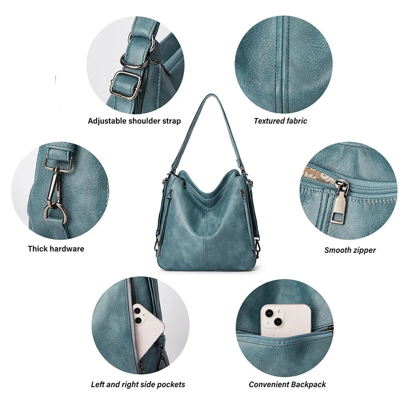 Bolsos cruzados de cuero para mujer - Juego de 3