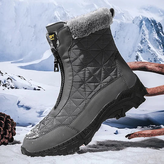 (⏰Evento de descuento del 49% por tiempo limitado) Botas de nieve ortopédicas de invierno para hombre, cálidas, con punta ancha, soporte de arco, impermeables, antideslizantes y antiperforación.