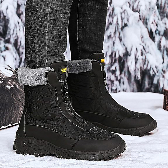 (⏰Evento de descuento del 49% por tiempo limitado) Botas de nieve ortopédicas de invierno para hombre, cálidas, con punta ancha, soporte de arco, impermeables, antideslizantes y antiperforación.