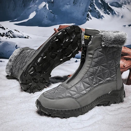 (⏰Evento de descuento del 49% por tiempo limitado) Botas de nieve ortopédicas de invierno para hombre, cálidas, con punta ancha, soporte de arco, impermeables, antideslizantes y antiperforación.