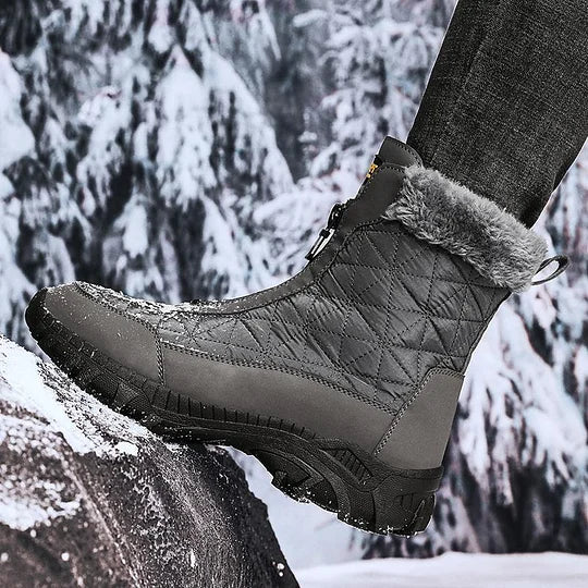 (⏰Evento de descuento del 49% por tiempo limitado) Botas de nieve ortopédicas de invierno para hombre, cálidas, con punta ancha, soporte de arco, impermeables, antideslizantes y antiperforación.