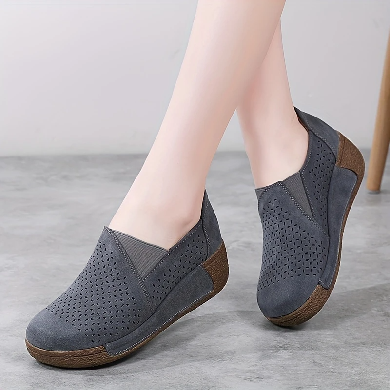 Primavera y verano 50% de descuento💝 Zapatos planos ortopédicos de plataforma para mujer, mocasines de cuero cómodos