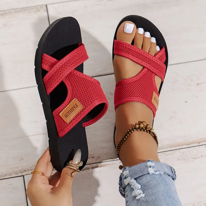 🌸 Último día 49% de descuento ❤️ Sandalias planas con tiras ortopédicas para mujer