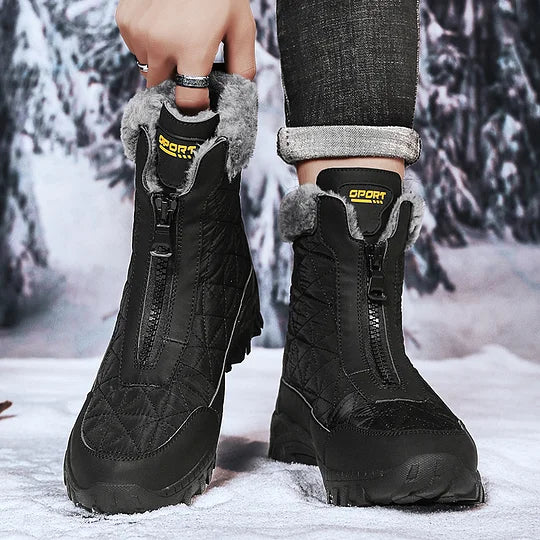 (⏰Evento de descuento del 49% por tiempo limitado) Botas de nieve ortopédicas de invierno para hombre, cálidas, con punta ancha, soporte de arco, impermeables, antideslizantes y antiperforación.