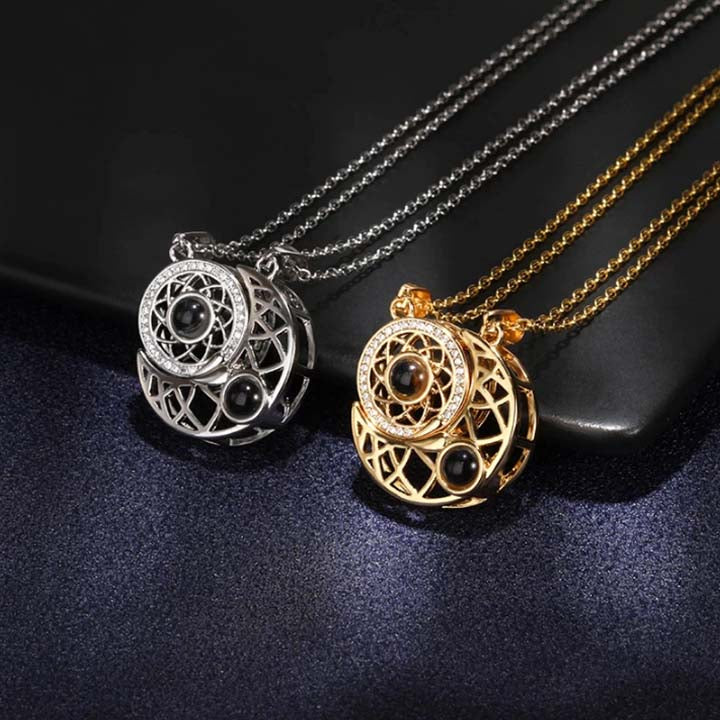 Regalo de San Valentín: Pareja magnética de diamantes "Te amo" en 100 idiomas - Juego de 2 collares