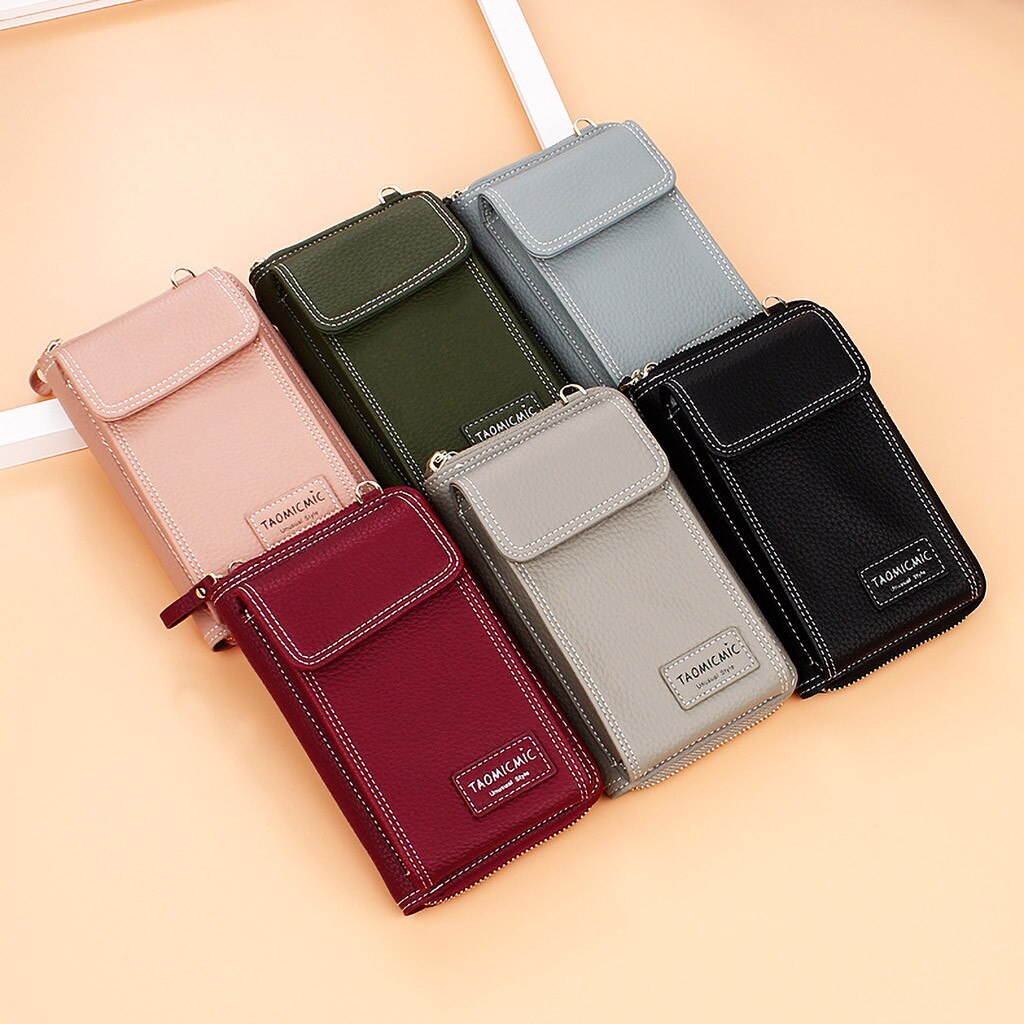 Bolso de mano de cuero esencial para teléfono móvil